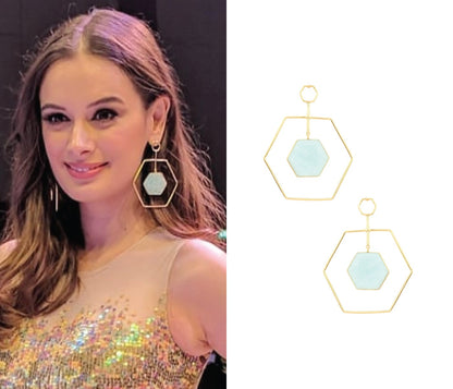 Gold Plated Amazonite Stone Honey Dune Earrings