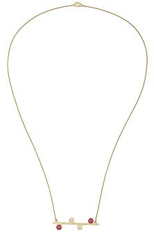 Gold Plated Hydro Pink Quartz Hexagon Pendant Neckpiece