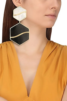 Gold Plated Black Onyx Pupa Earrings