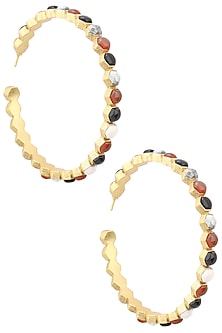 Gold Finish Insectopedia Hoops Earrings