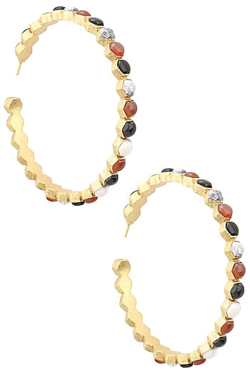 Gold Finish Insectopedia Hoops Earrings