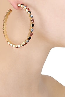 Gold Finish Insectopedia Hoops Earrings