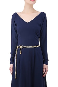 Gold Plated Tiger's Eye Stone Statement Belt/ Kamarbandh