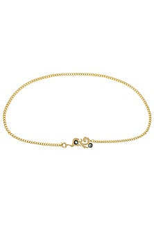 Gold Plated Cut Labrodarite Stone Statement Chain Belt/ Kamarbandh