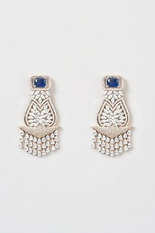 Rose Gold Finish Zircon & Semi-Precious Dangler Earrings