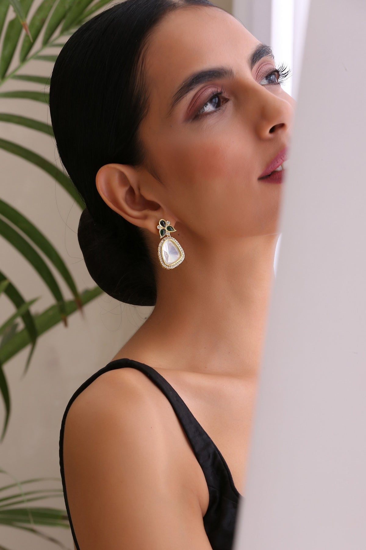 Polki Stone Embellished Earrings 