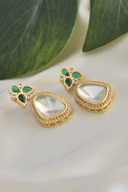 Polki Stone Embellished Earrings 