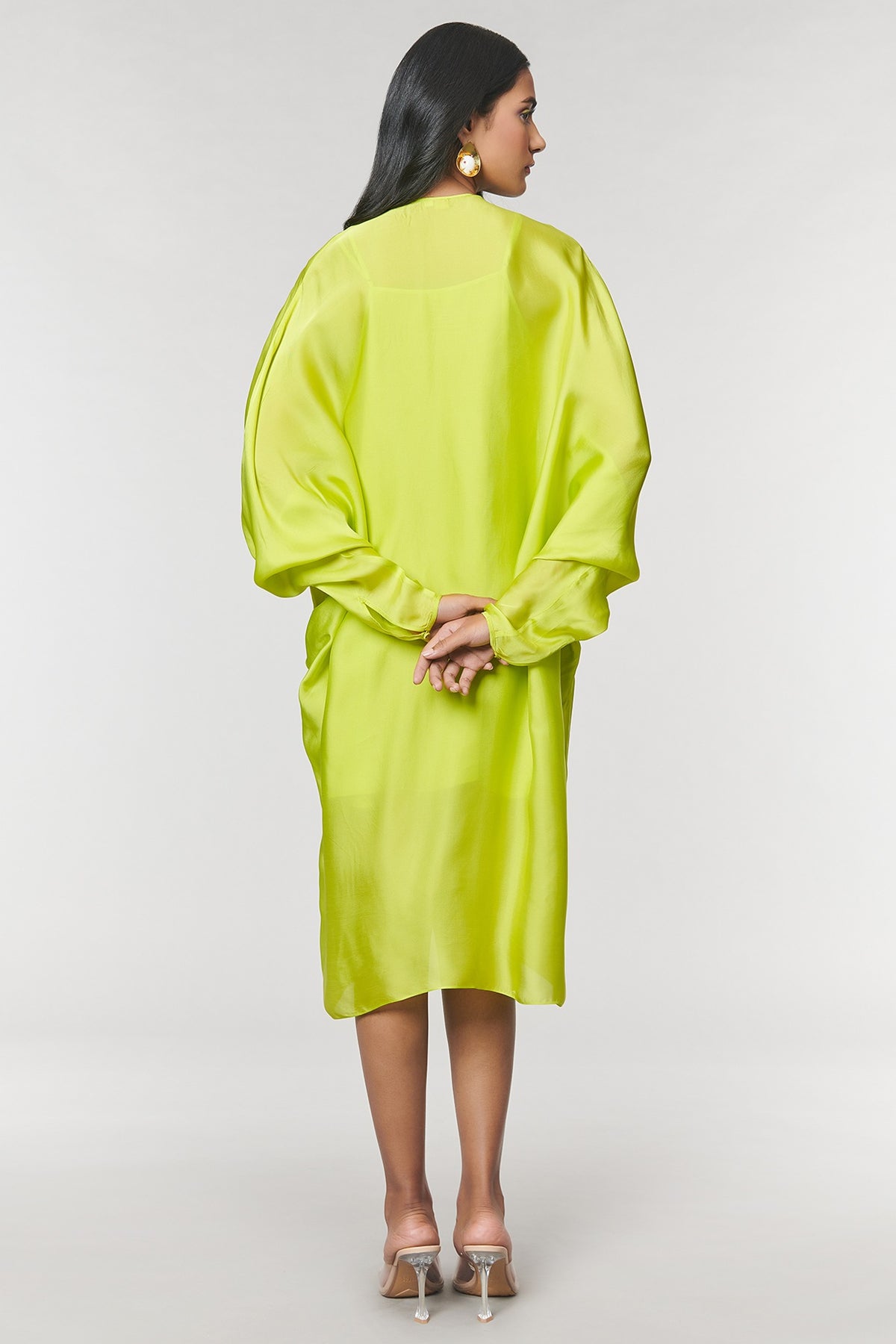 Neon Ring Scalloped Detailed Kaftan Ring Dress