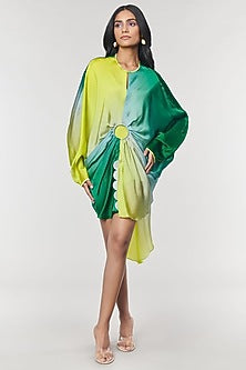 Green Ombre Printed Ring Dress
