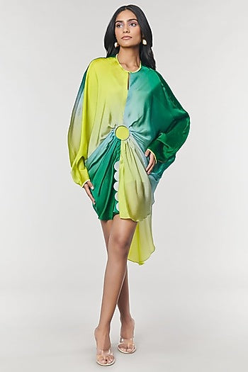 Green Ombre Printed Ring Dress