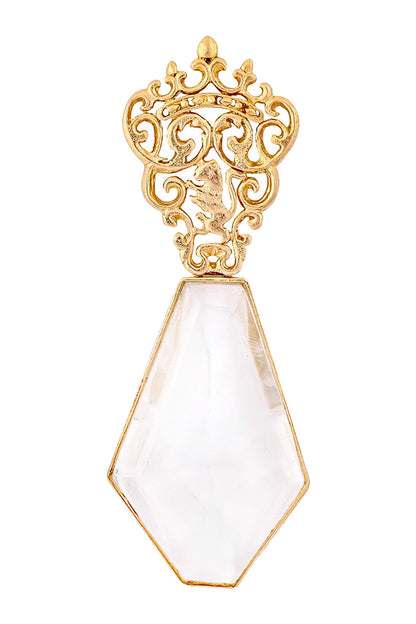 Gold Stone Drop Earrings 