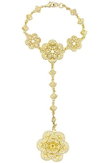 Gold Plated Floral Haath Phool
