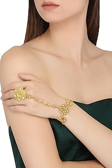 Gold Plated Floral Haath Phool
