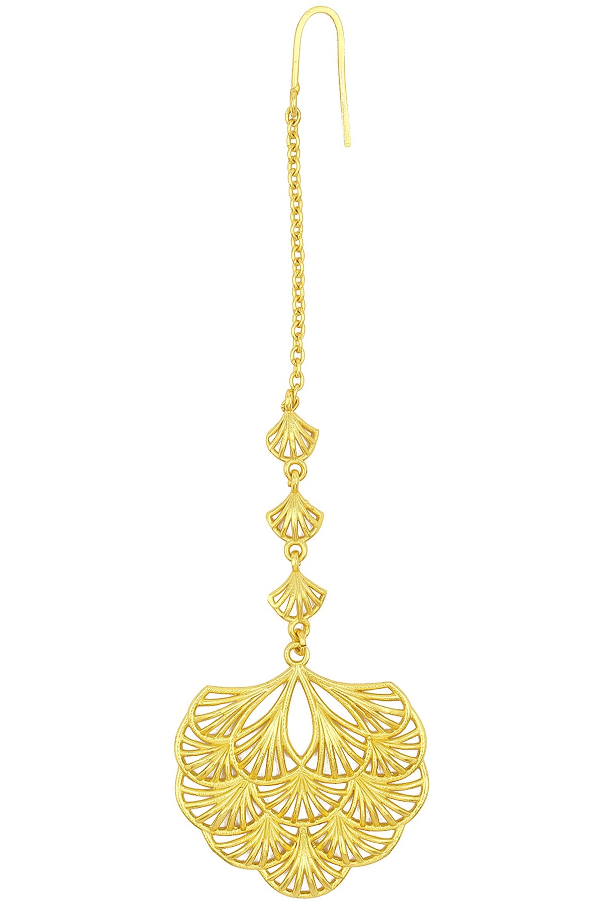 Gold Plated Multi-Layer Petal Maang Tikka