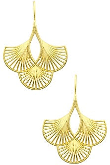 Gold Plated Three Petal Earrings