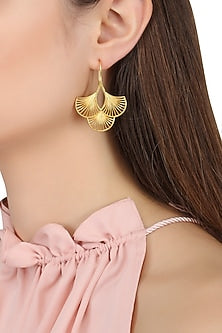 Gold Plated Three Petal Earrings