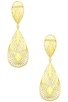 Gold Plated Two Drop Petal Earrings