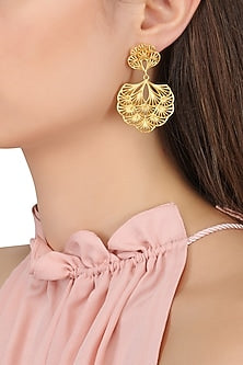 Gold Plated Multi-Layer Petal Earrings