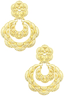 Gold Plated Layered Drop Earrings