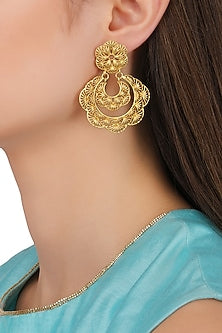 Gold Plated Layered Drop Earrings