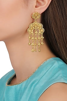 Gold Plated Abstract Hanging Earrings
