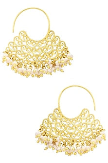 Gold Plated Pearl Bead Earrings