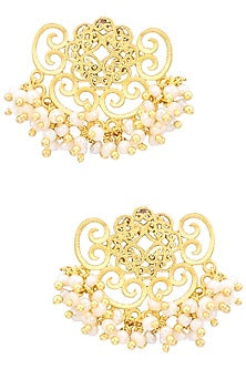 Gold Plated Pearl Bead Stud Earrings
