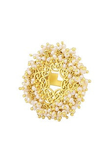Gold Plated Pearl Beads Ring