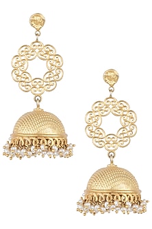 Gold Plated Pearl Beads Earrings