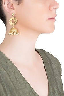 Gold Plated Pearl Beads Earrings