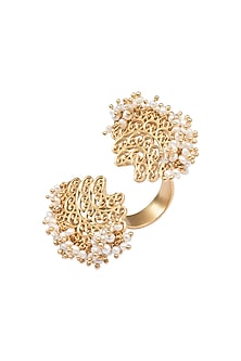 Gold Plated Pearl Beads Ring