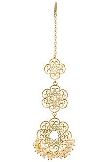 Gold Plated Pearl Beads Maangtika
