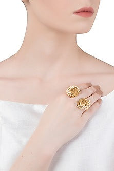 Gold Plated Small Pearl Beads Ring