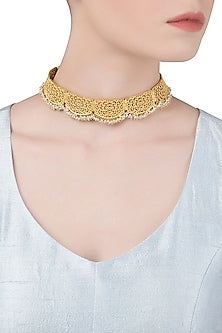 Gold Plated Pearl Bead Choker