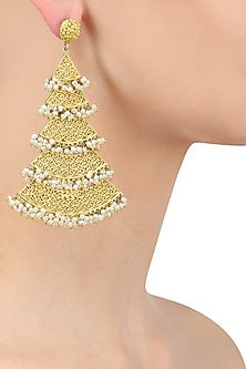Gold Plated Filigree Cascading Earrings