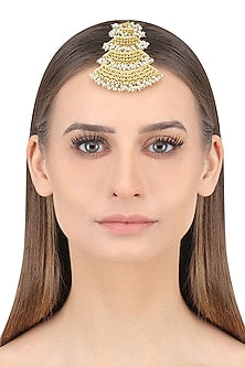 Gold Plated Pearls Maang Tikka