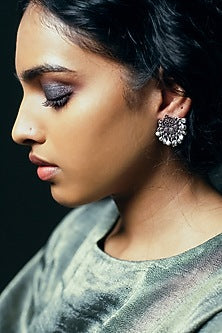 Black Rhodium Finish Stud Earrings