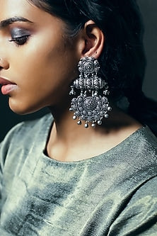 Black Rhodium Finish Tribal Muse Earrings