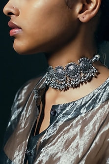 Black Rhodium Finish Choker Necklace