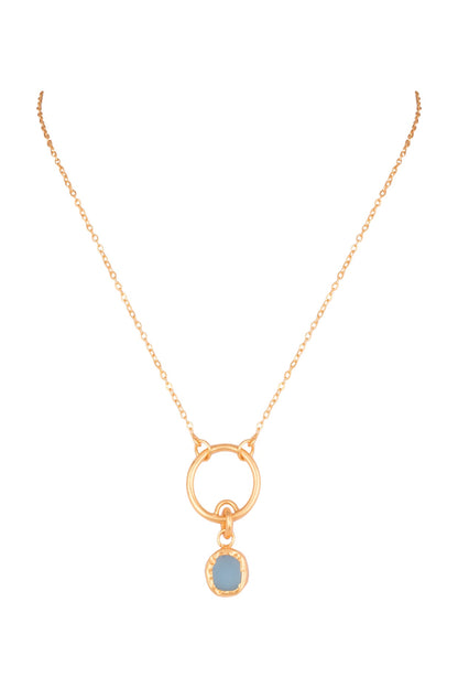 22Kt Gold Plated Blue Topaz Necklace