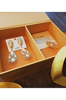 Gold Plated Earrings & Ring Gift Box