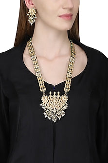 Gold Plated Pearl Rani Haar Long Necklace Set