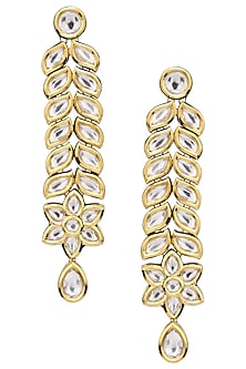 Gold Plated Kundan Polki Dangler Earrings
