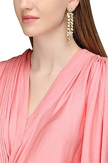 Gold Plated Kundan Polki Dangler Earrings