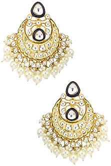 Gold Plated Shell Pearl Chandbali Earrings