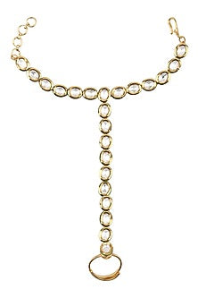 Gold Finish Kundan Polki HathPhool