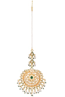 Gold Plated Pearl & Jadau Maang Tikka