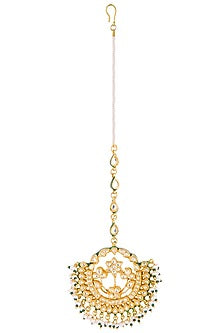 Gold Plated Pearl & Jadau Maang Tikka