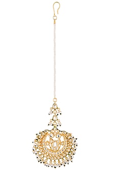 Gold Plated Pearl & Jadau Maang Tikka
