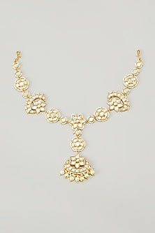 Gold Finish Kundan Polki Mathapatti